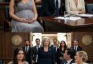 At the divorce hearing, I’m eight months pregnant—hands on my belly, trying to breathe through the whispers. My husband smirks and leans in, voice like a k:nife: “Let’s see how you’ll survive without me.”